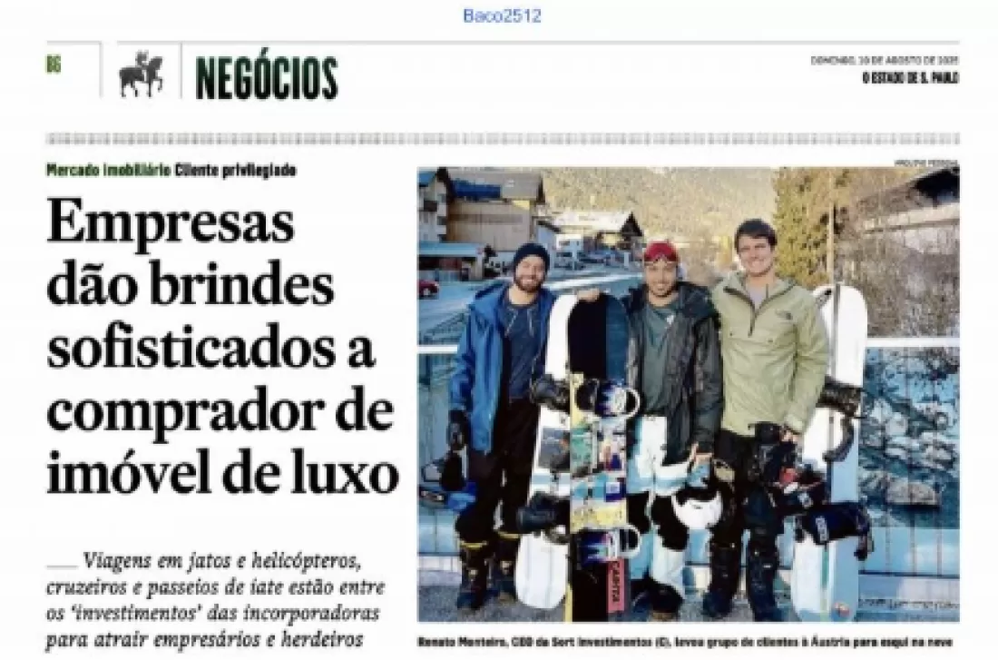 ESTADÃO: Empresas dão brindes sofisticados a compradores de imóveis de luxo